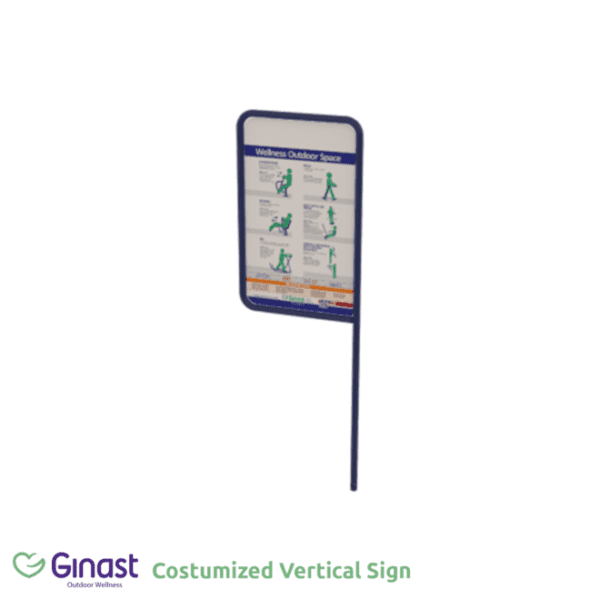 A customized vertical sign featuring personalized design and content.