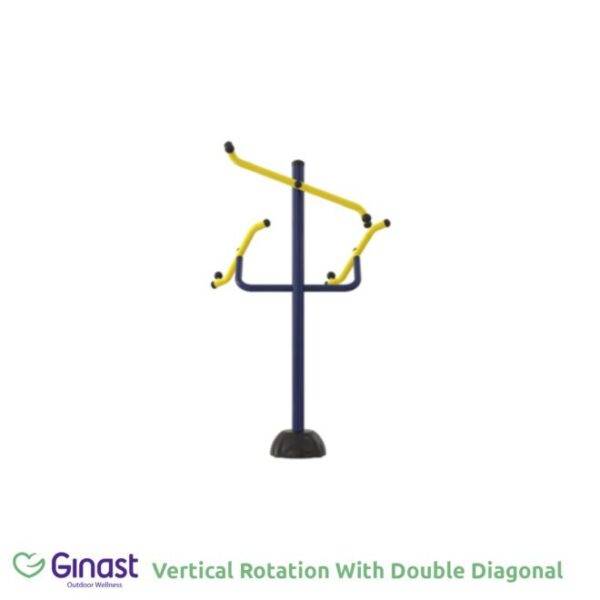 Vertical rotation with double diagonal outdoor fitness equipment for a full body workout.
